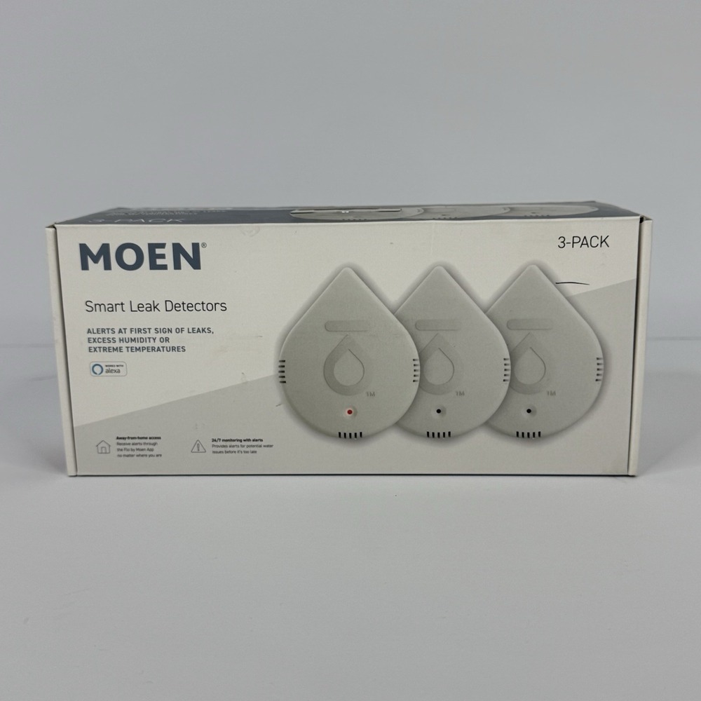 Moen Smart Leak Detectors 3 Pack 920-005 Brand New Sealed